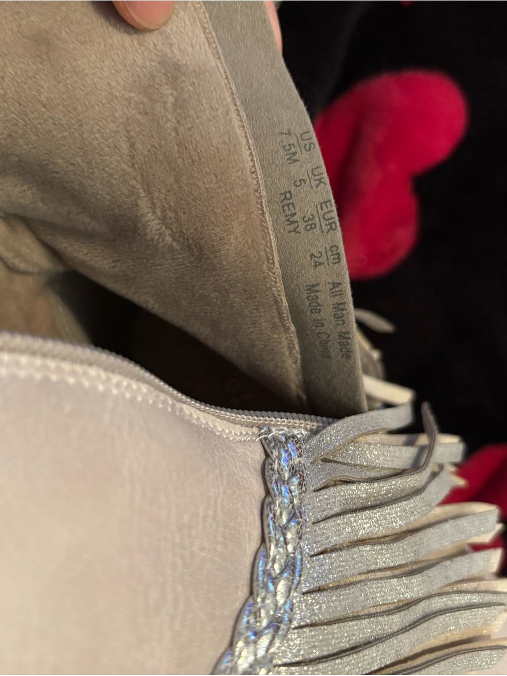 Blowfish Malibu Fringe Ankle Boots in Light Gray Size 7.5 A00515 - Picture 5 of 7